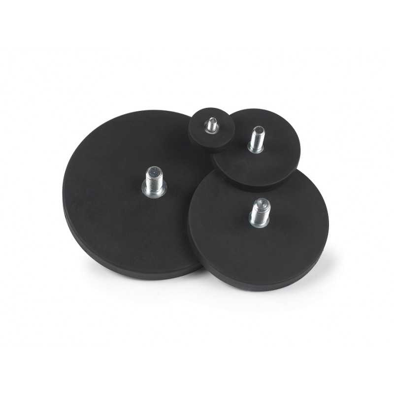 Bases de Neodimio recubiertas de caucho 66 x 8 x 23,5 x M8