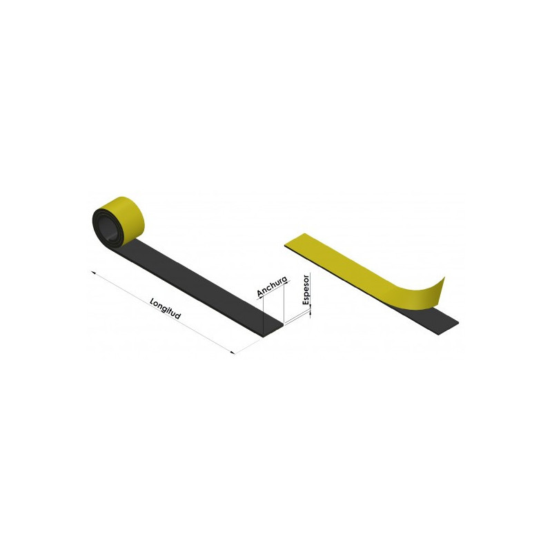Magnetisches Klebeband CM1 39 x 1.3mm x 50m - Magnetbänder Axial
