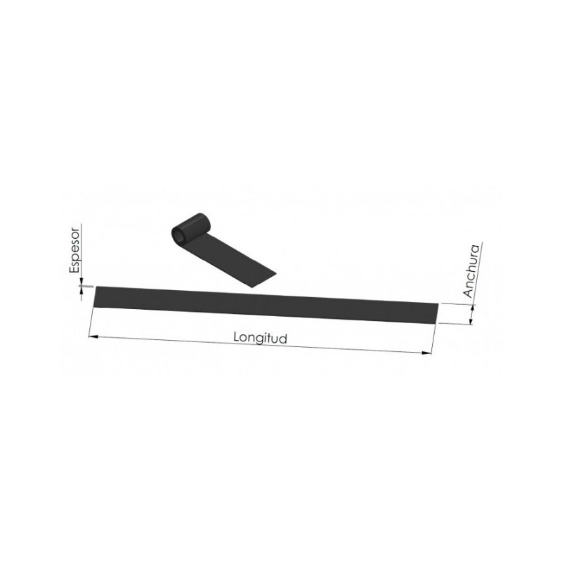 Cinta magnética CM2 en PVC 500 x 8 x 4 mm - Cintas Magnéticas
