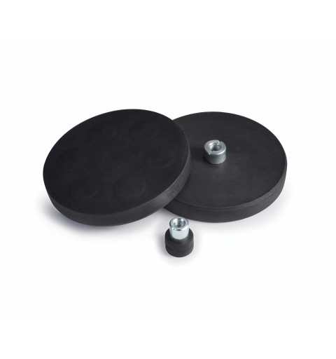 Neodymium pot magnets with rubber coating 12 x 7 x 14.5 x 8 x M4,