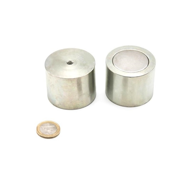 Neodymium deep pot magnets 50 x 40 x M6/M8 mm (Neodymium Magnets)