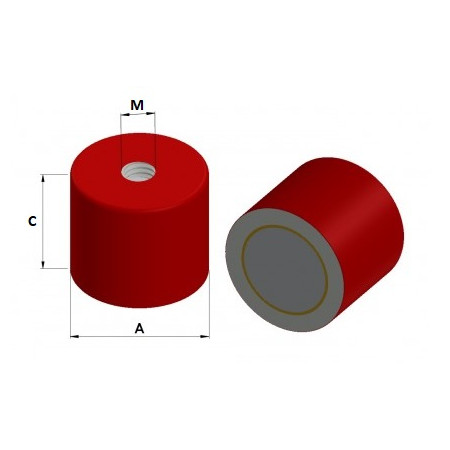 Hoch Alnico Topfmagnete 40 x 35 x M6 mm (Alnico-Magnete)