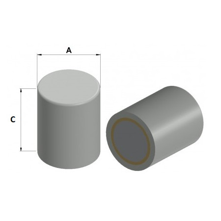 Base magnética alta de Alnico 8 x 12 mm (Ímãs de Alnico)