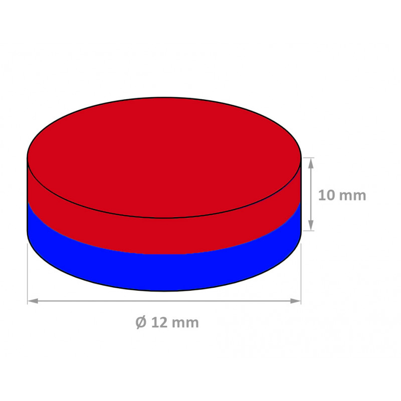 Neodymium disc magnet 12x10 mm (Neodymium Magnets)