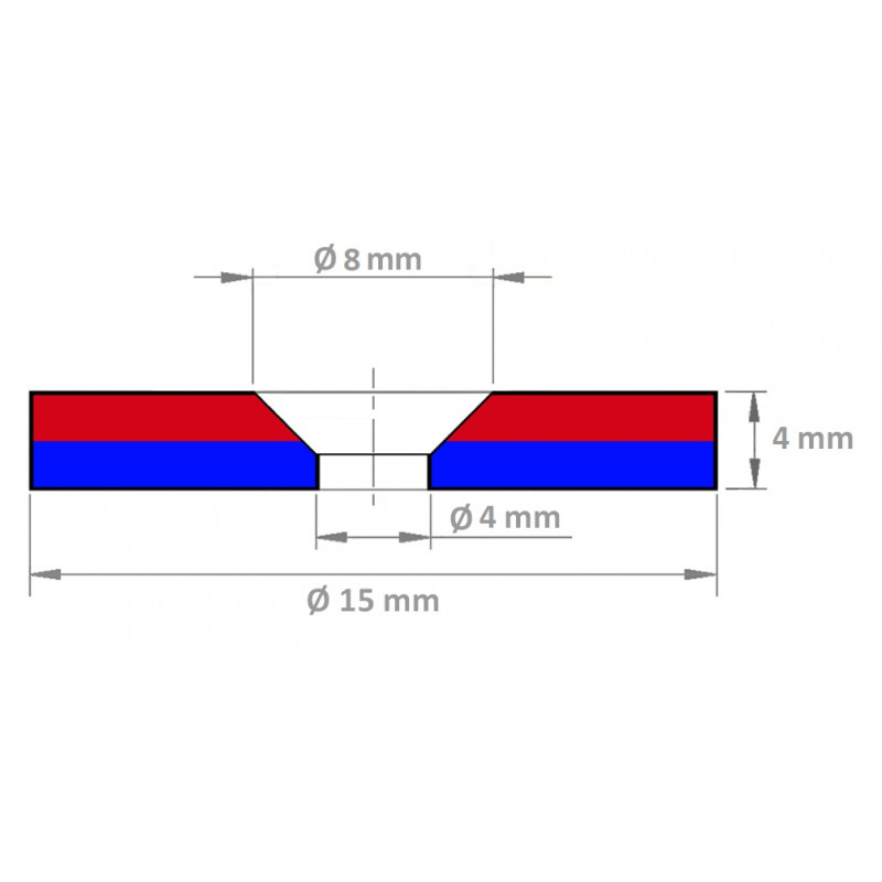 Anneau magnétique 15x4x4  mm