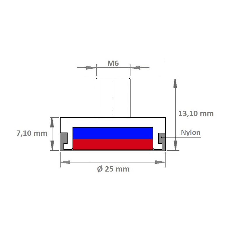Neodymium magnet 25NDAG - Nylon Coated (Neodymium Magnets)