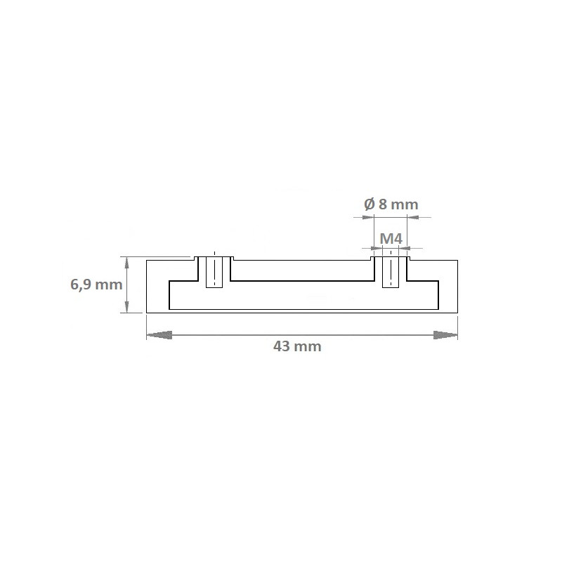 Pot magnétique avec caoutchouc antiglisse 43x31x6,9xM4