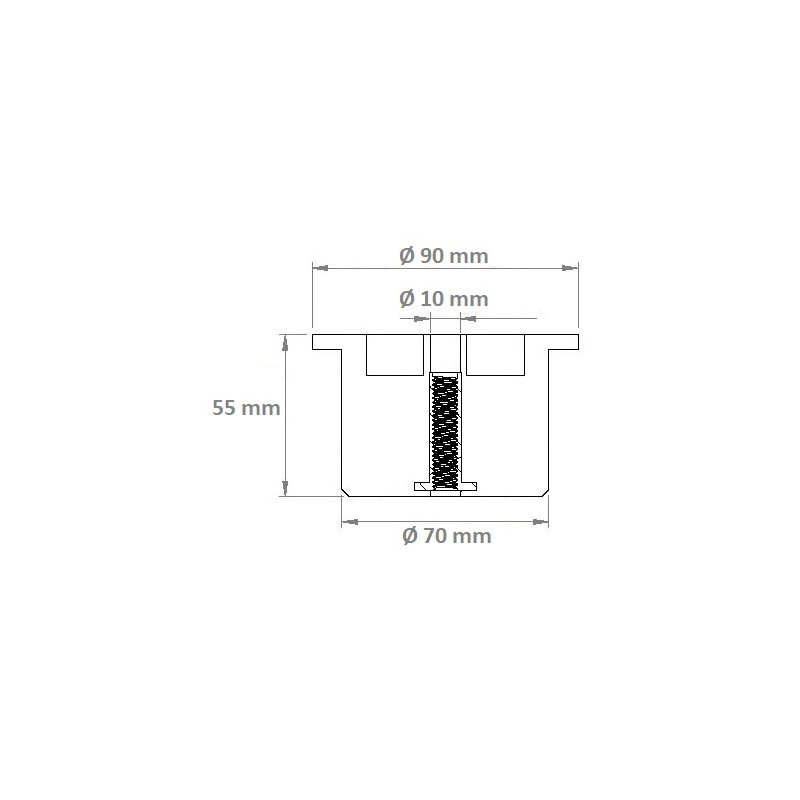 Base circular de poliuretano 90-70x55mm