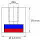 Neodymium deep pot magnets 22 x 19 x M6 mm (Neodymium Magnets)