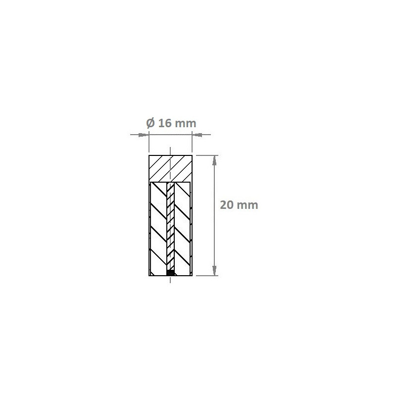 Pot magnétique Cylindrique 16x20mm, économique (Aimants Néodyme)