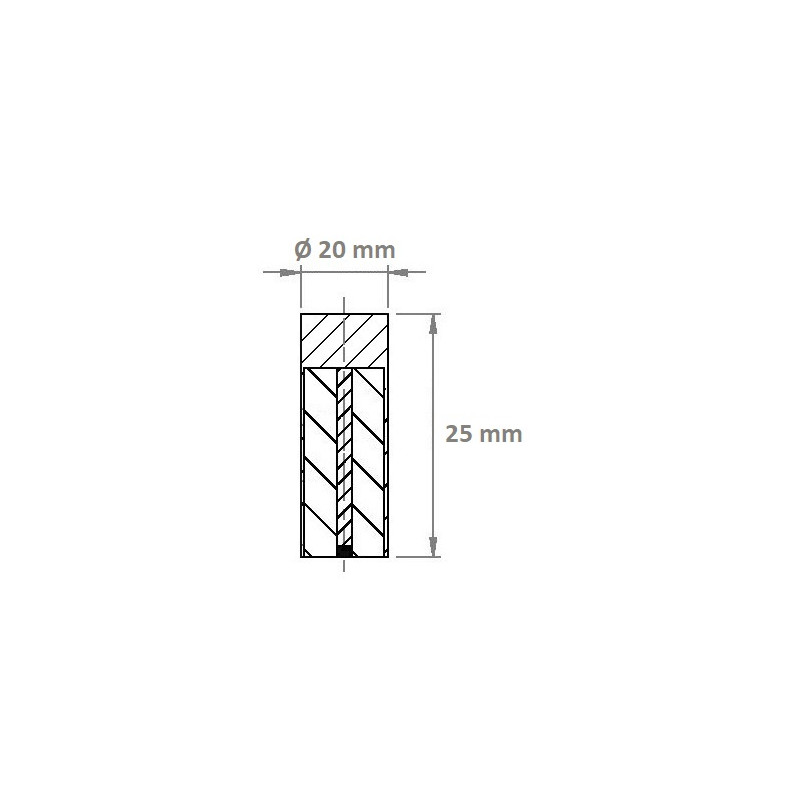 Pot magnétique Cylindrique 20x25mm, économique (Aimants Néodyme)