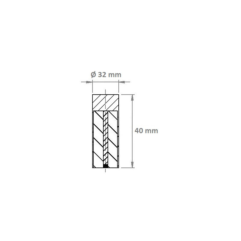Pot magnétique Cylindrique 32x40mm, adhérent (Aimants Néodyme)