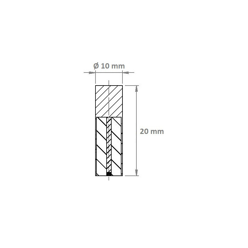 Pot magnétique Cylindrique 10x20mm, économique (Aimants Néodyme)