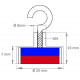 Pot magnétique Ferrite avec crochet 25x7x15x8mm, économique