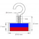 Pot magnétique Ferrite avec crochet 32x7x15x8mm, économique