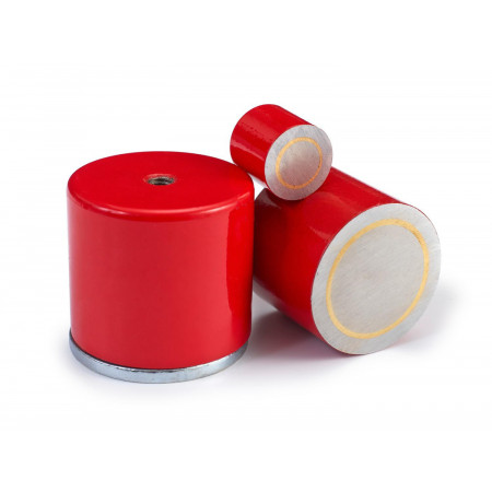 Pot Magnétique Cylindrique en Alnico avec Filetant Intérieur - Aimant Alnico