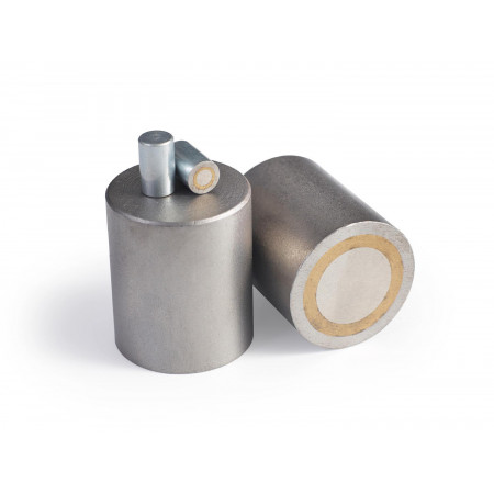 Cylindrical Alnico Pot Magnets with Steel Body - Grey magnets